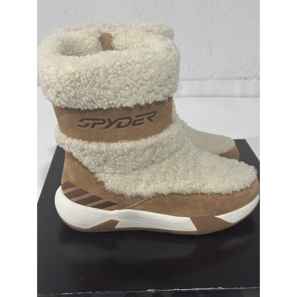 Spyder Luxe Chestnut Brown Shearling Zip Winter Boots Women’s Size 6.5